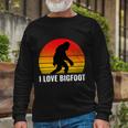 I Love Bigfoot Meaningful Sasquatch Camping Hide And Seek Champion Cool Gif Long Sleeve T-Shirt Gifts for Old Men