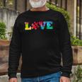 Love Puzzle Pieces Heart Autism Awareness Tie Dye Long Sleeve T-Shirt T-Shirt Gifts for Old Men