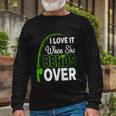 I Love It When She Bends Over Fishing Humor Fishing Hook Tshirt Long Sleeve T-Shirt Gifts for Old Men
