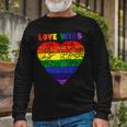 Love Wins Heart Long Sleeve T-Shirt Gifts for Old Men