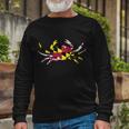 Maryland Flag Crab Tshirt Long Sleeve T-Shirt Gifts for Old Men