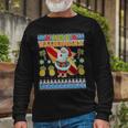Mele Kalikimaka Santa Ugly Christmas Hawaiian Long Sleeve T-Shirt Gifts for Old Men