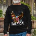 Merica Bald Eagle Mullet 4Th Of July American Flag Patriotic Long Sleeve T-Shirt Gifts for Old Men
