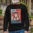Merica Eagle Mullet 4Th Of July Vintage American Us Flag Long Sleeve T-Shirt Gifts for Old Men