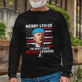 Merry 4Th Of July Biden Bike Bicycle Falls Off Anti Biden V4 Long Sleeve T-Shirt Gifts for Old Men