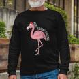 Merry Flocking Xmas Tropical Flamingo Christmas In July Long Sleeve T-Shirt Gifts for Old Men