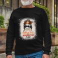 Messy Bun Bleached Pumpkin Spice And Reproductive Rights Long Sleeve T-Shirt Gifts for Old Men