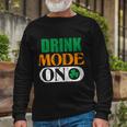 Mode On Happy St Patricks Day Flag Irish Shamrock Long Sleeve T-Shirt Gifts for Old Men