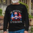 Patriotic Gnome In American Flag Outfit 4Th Of July Birthday Long Sleeve T-Shirt Gifts for Old Men