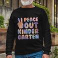 Peace Out Kindergarten Grade 2022 Happy Last Day Of School Cool Long Sleeve T-Shirt Gifts for Old Men