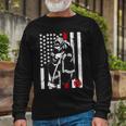 Praying Firefighter Thin Red Line Tshirt Long Sleeve T-Shirt Gifts for Old Men