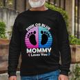 Pregnancy Announcet Mom 2021 Pink Or Blue Mommy Loves You Cool Long Sleeve T-Shirt Gifts for Old Men