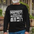 Private Detective Crime Investigator Investigating Cool Long Sleeve T-Shirt Gifts for Old Men