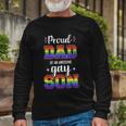 Proud Dad Of Awesome Gay Son Rainbow Pride Month Meaningful Long Sleeve T-Shirt Gifts for Old Men