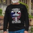 I Proudly Stand For The Flag And Kneel For The Cross Long Sleeve T-Shirt Gifts for Old Men