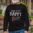 Put On A Happy Face Music Notes Teacher Tshirt Long Sleeve T-Shirt Gifts for Old Men