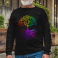 Rainbow Colorful Tree Of Life Tshirt Long Sleeve T-Shirt Gifts for Old Men