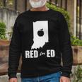 Red For Ed Indiana Teachers Apple Long Sleeve T-Shirt Gifts for Old Men