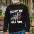 Respect All Fear Long Sleeve T-Shirt Gifts for Old Men