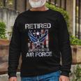 Retired Us Air Force Veteran Usaf Veteran Flag Vintage V2 Long Sleeve T-Shirt Gifts for Old Men