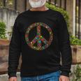 Retro 70S Polka Dot Peace Sign Tshirt Long Sleeve T-Shirt Gifts for Old Men