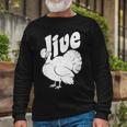 Retro Thanksgiving Jive Turkey Tshirt Long Sleeve T-Shirt Gifts for Old Men