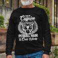 I Run On Caffeine Pitbull Hair And Cuss Words Long Sleeve T-Shirt Gifts for Old Men