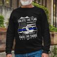 Salute The Flag Back The Badge Policemen Police Themed Long Sleeve T-Shirt Gifts for Old Men