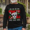 Santa Skull Candy Cane Ugly Christmas Sweater T-Shirt Long Sleeve T-Shirt Gifts for Old Men