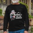 Schools Out For Summer Last Day Of School Messy Bun Us Long Sleeve T-Shirt Gifts for Old Men