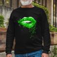 Sexy Lips Cannabis 420 Marijuana Weed Long Sleeve T-Shirt Gifts for Old Men