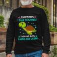 Sometimes I Talk To Myself The We Both Laugh And Laugh Cute Turtle Long Sleeve T-Shirt Gifts for Old Men