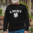 St Patricks Day Lucky St Patricks Day Tshirt Long Sleeve T-Shirt Gifts for Old Men