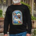 Stay Positive Shark Attack Comic Long Sleeve T-Shirt Gifts for Old Men