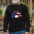 Sunflower American Flag 4Th Of July Independence Day Patriotic V2 Long Sleeve T-Shirt Gifts for Old Men