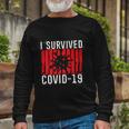 I Survived Covid19 Distressed Long Sleeve T-Shirt Gifts for Old Men