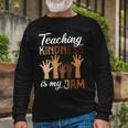 Teaching Is My Jam Afro Melanin Teacher Kindness Day Long Sleeve T-Shirt Gifts for Old Men