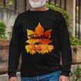 Thankful Autumn Leaves Thanksgiving Fall Tshirt Long Sleeve T-Shirt Gifts for Old Men