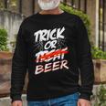 Trick Or Beer Trick Or Treating Halloween Beer Drinkers Long Sleeve T-Shirt Gifts for Old Men