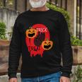 Trick Or Treat Pumpkin Halloween Quote Long Sleeve T-Shirt Gifts for Old Men