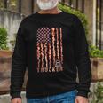 Trucker Trucker American Flag Smoking Long Sleeve T-Shirt Gifts for Old Men