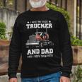 Trucker Trucker And Dad Quote Semi Truck Driver Mechanic _ V4 Long Sleeve T-Shirt Gifts for Old Men