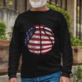 Us American Flag For Patriotic Basketball Long Sleeve T-Shirt Gifts for Old Men