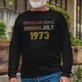 Vintage 1973 49Th Birthday Awesome Since July Retro Long Sleeve T-Shirt Gifts for Old Men