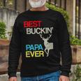 Vintage Best Buckin Papa Hunting Tshirt Long Sleeve T-Shirt Gifts for Old Men