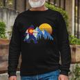 Vintage Bigfoot Colorado Flag Retro Sun Mountains Long Sleeve T-Shirt Gifts for Old Men