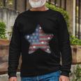 Vintage July 4Th Star Flag American Rhinestone Bling Tee Long Sleeve T-Shirt Gifts for Old Men