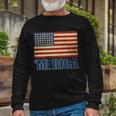 Vintage Merica Flag Tshirt Long Sleeve T-Shirt Gifts for Old Men