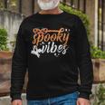 Vintage Spooky Vibes Halloween Novelty Graphic Art Long Sleeve T-Shirt Gifts for Old Men