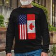 Vintage Usa Canadian Flag Long Sleeve T-Shirt Gifts for Old Men
